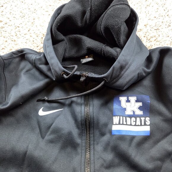 Nike Kentucky Wildcats Hoodie Sweatshirt Mens Medium Black Full Zip Jacket - Picture 2 of 6